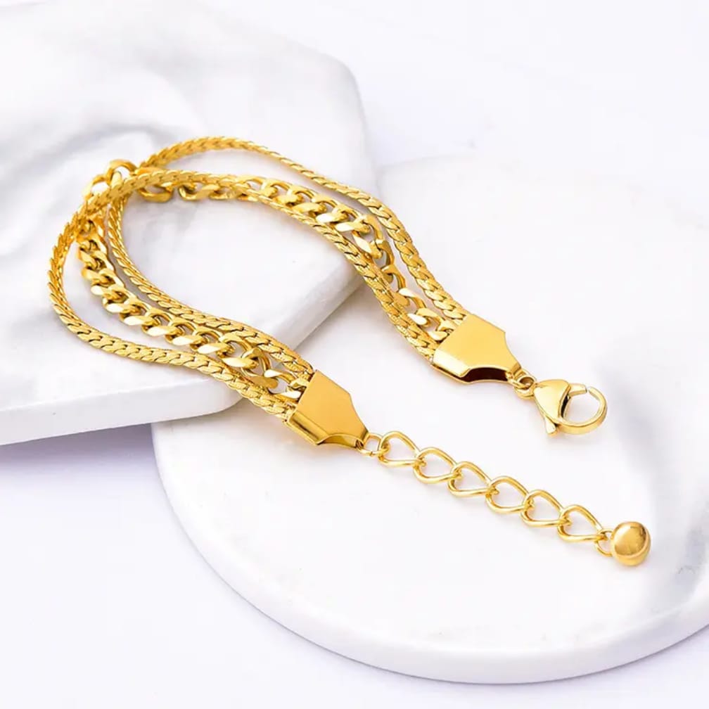 3 Layered Chain Stainless Steel Bracelet