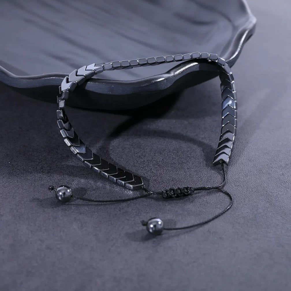 Silver chevron-patterned bracelet | Men