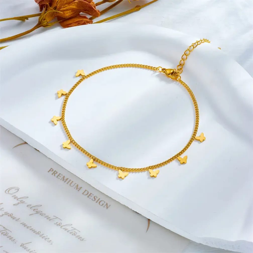 Butterfly Stainless Steel Anklet