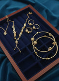 Beautiful Gold-Plated Zircon Work Ball Combo Set