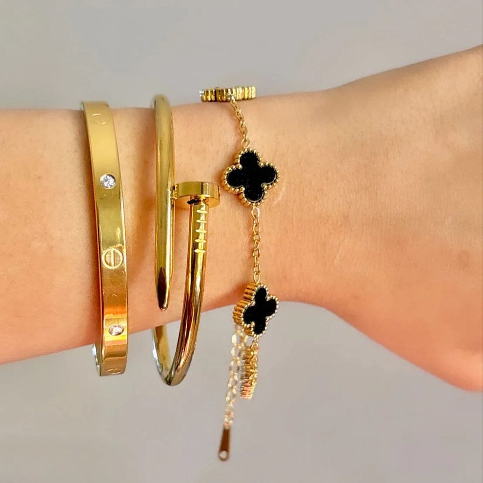 Stainless Steel Gold Bracelet Stack