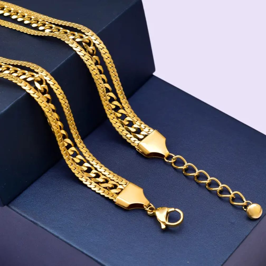 3 Layered Chain Stainless Steel Bracelet