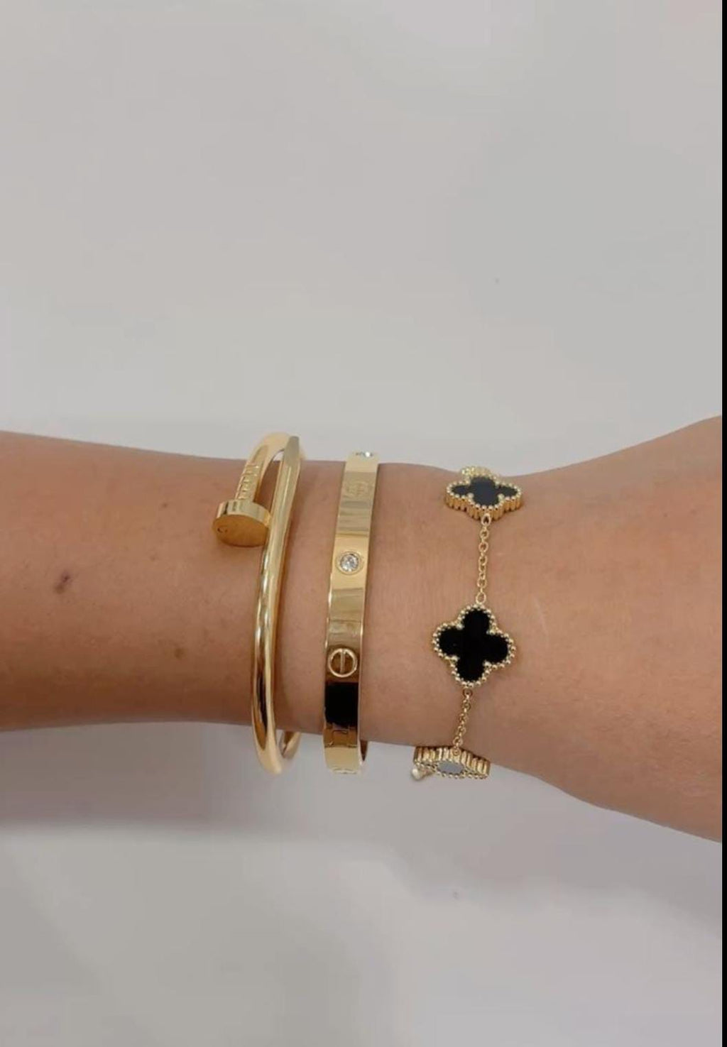 Stainless Steel Gold Bracelet Stack