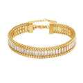 Three Layered Gemstones Stainless Steel Bracelet