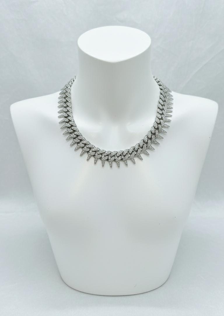 Hip-hop Stone Chains| Silver | Women