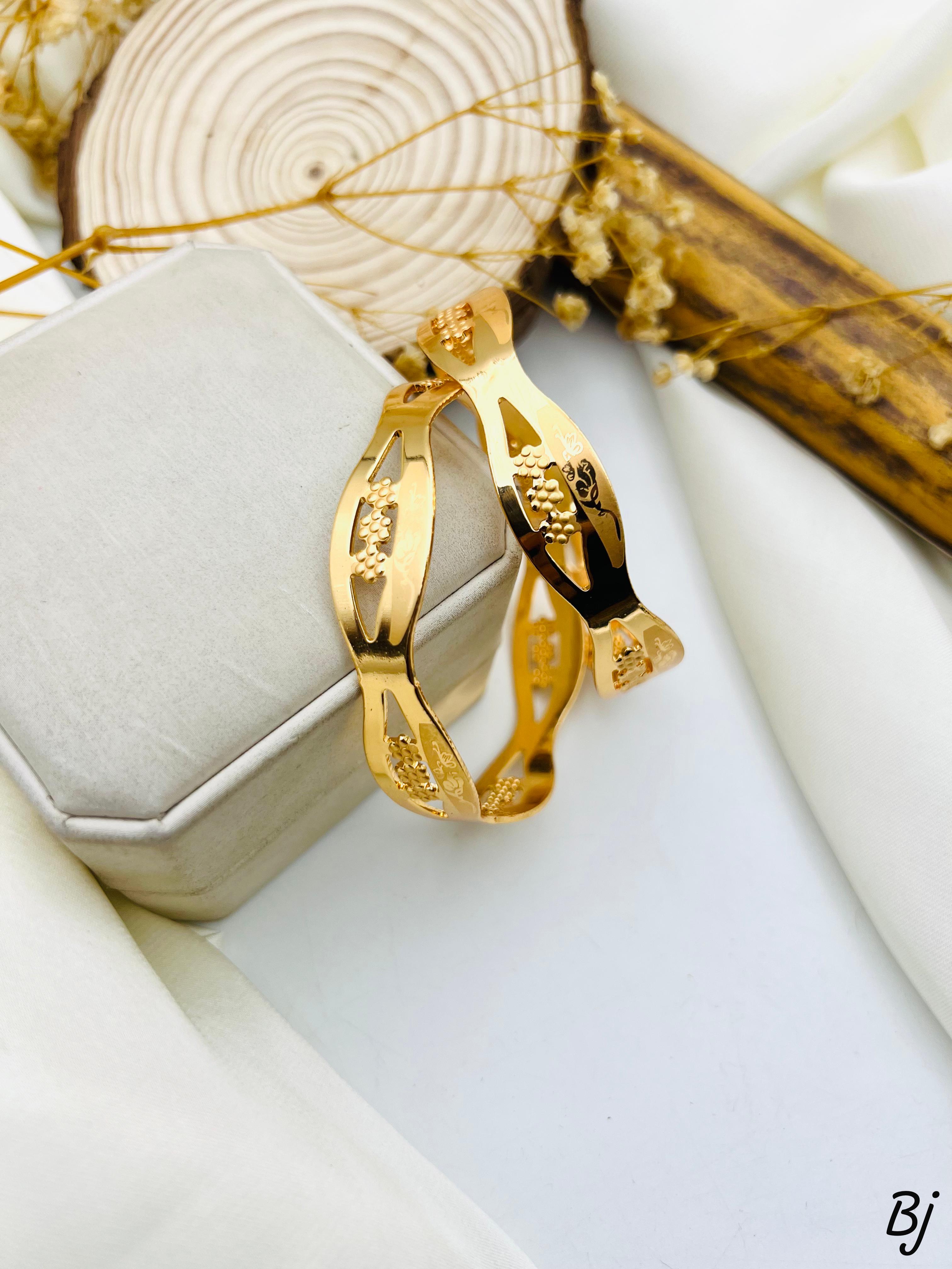 Gold Plated Printed Bangles