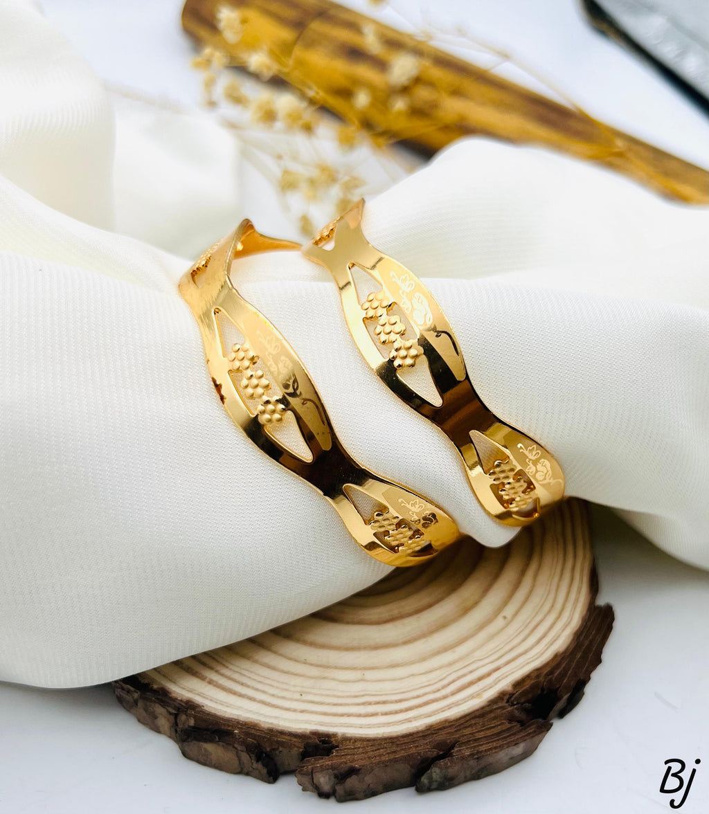 Gold Plated Printed Bangles
