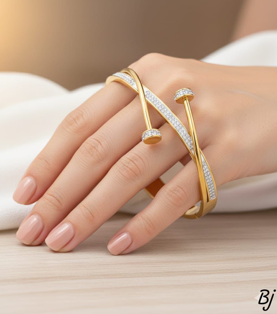 Crystal Twist Bangle Bracelet Set