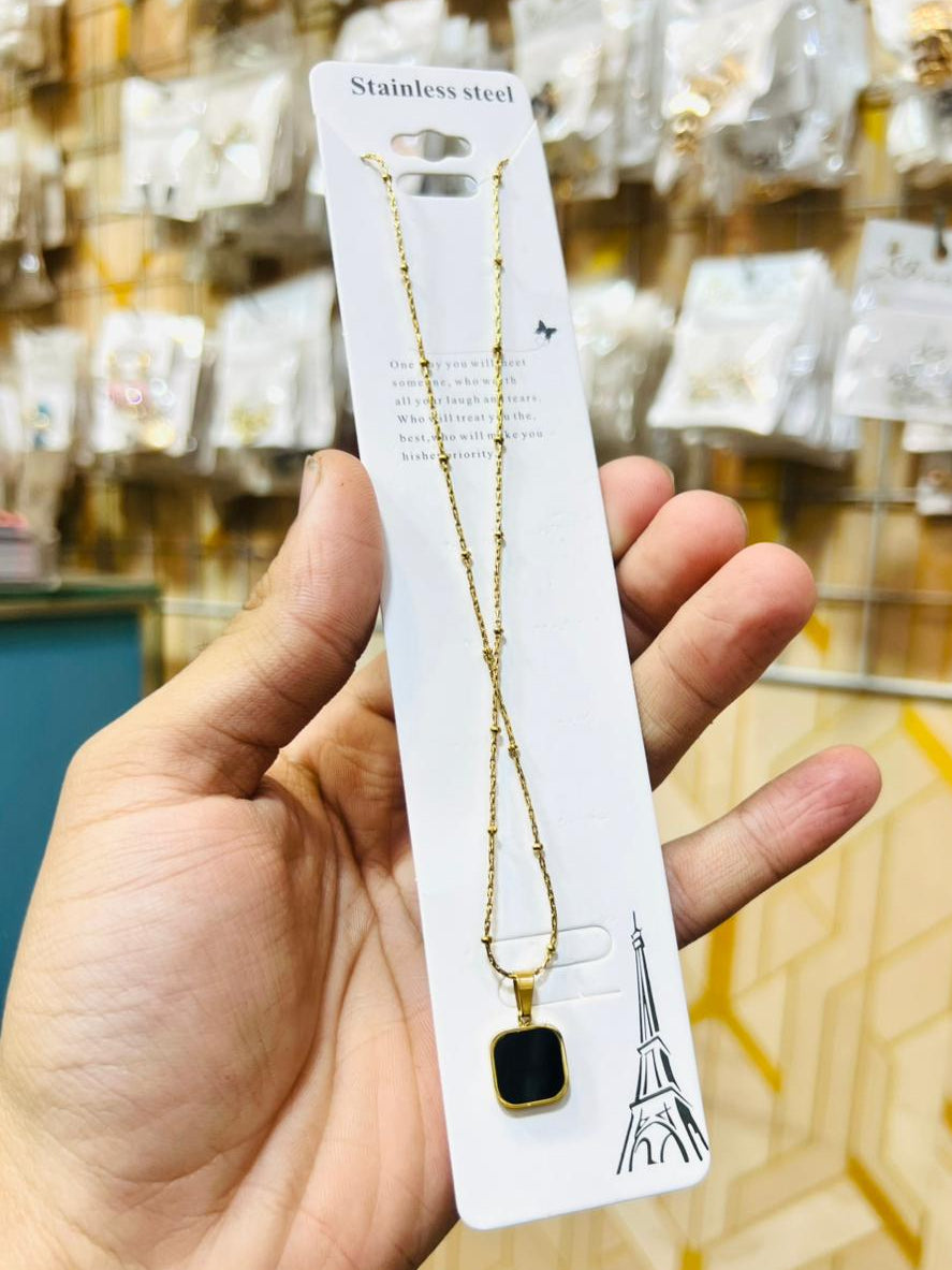 Double-Sided Stainless-Steel Square Pendant