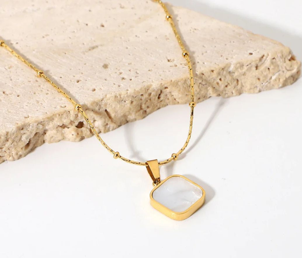 Double-Sided Stainless-Steel Square Pendant