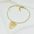 Bow Heart Stainless Steel Anklet
