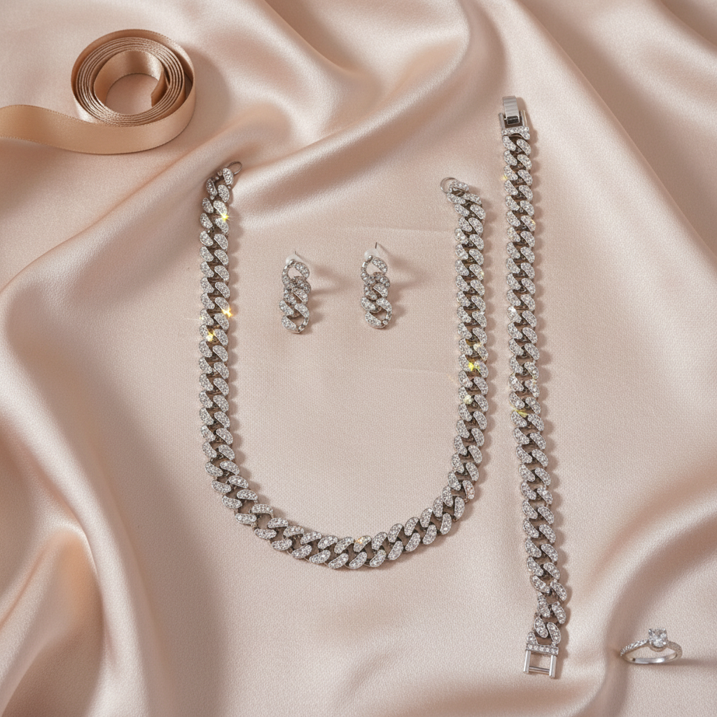 Cuban Link Premium Silver Combo Set