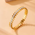 Stainless-Steel Gold Bracelet with Geometric Design