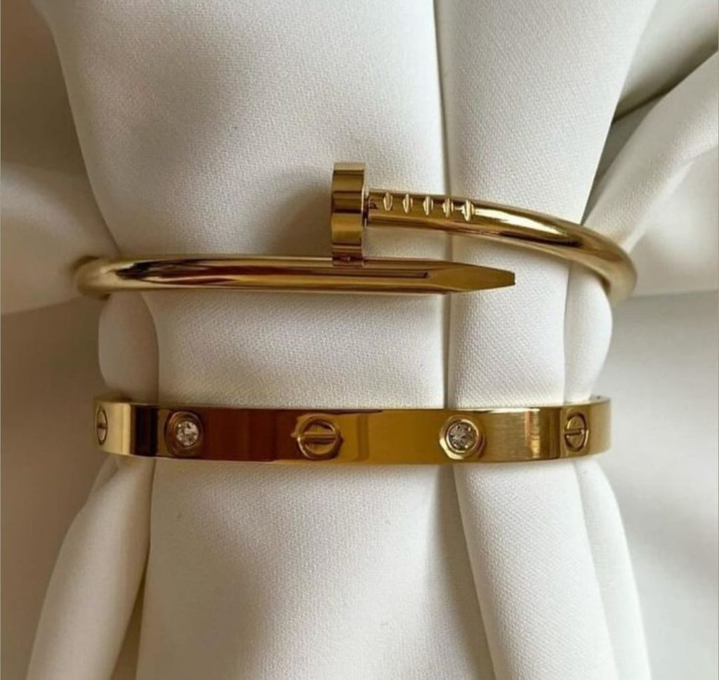 Stainless Steel Cartier Love & Nail Bracelet