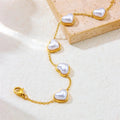 Heart-Shaped Pearls Stainless Steel Bracelet