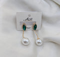 Pearl Earrings with Colourful Gemstones