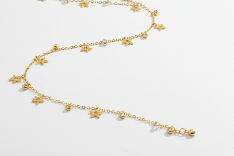 Stainless Steel Chain Necklace with Charms