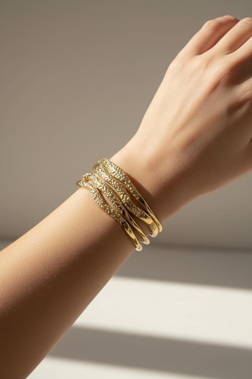 Layered Gold Cuff Bracelet