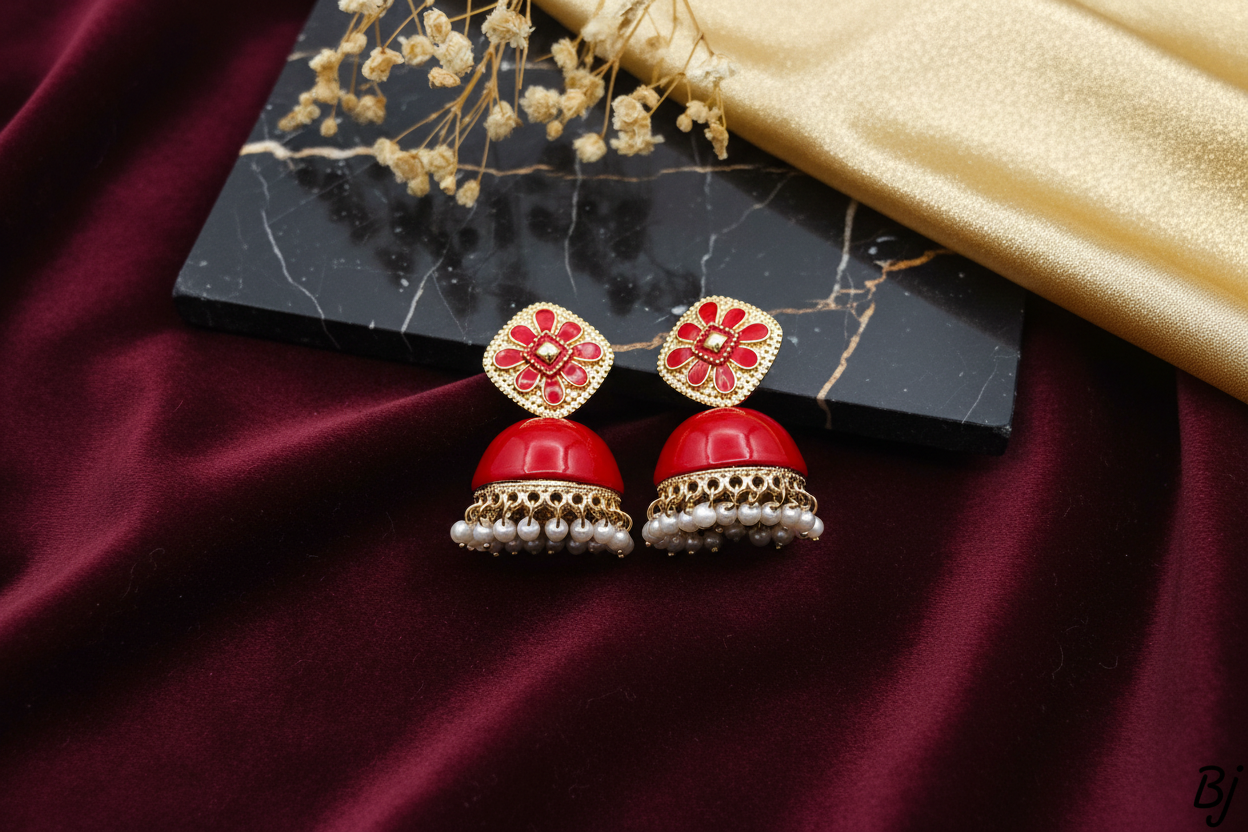 Flower Zircon Jhumki