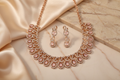 Rose Gold And Pink Crystal Premium Silver Set