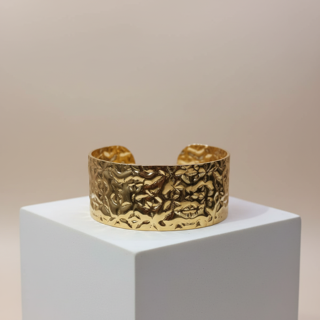 Textured Gold Cuff Bracelet