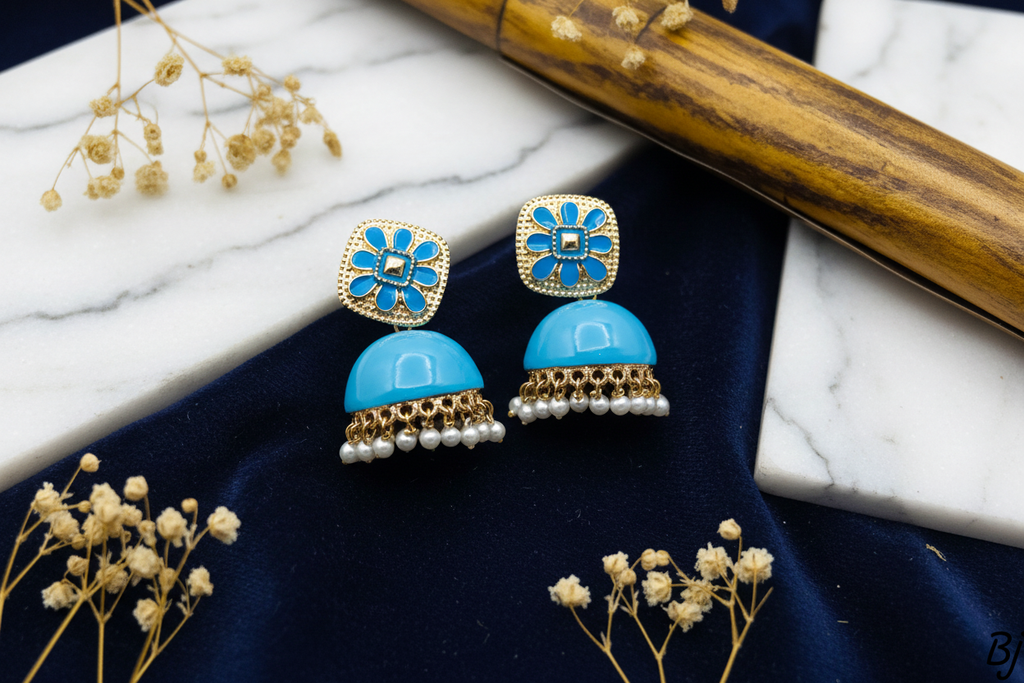 Flower Zircon Jhumki